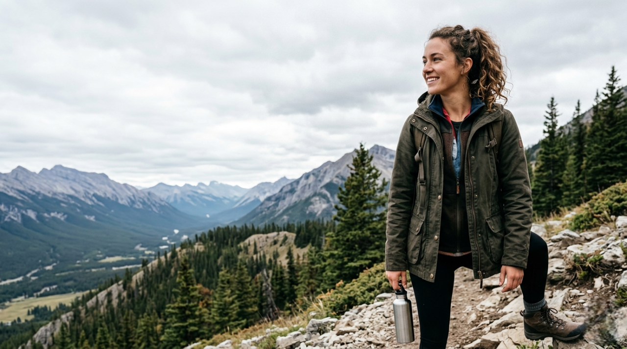 Example of good poster photo composition — subject takes up two thirds of frame leaving room for large background text